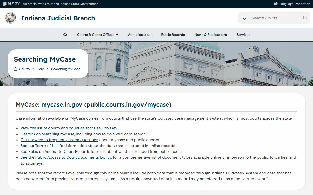 Vanderburgh County court records after arrest MyCase access help